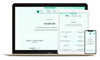 Screenshot of the Invalid CSS home page.
