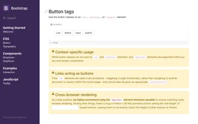 Stylemark Style Guide, Bootstrap example.