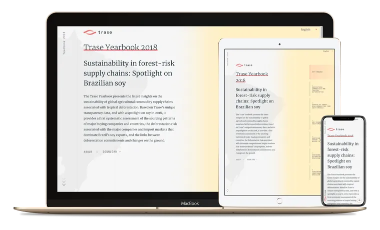 Screenshot of Trase Yearbook 2018 website.