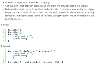 WordPress Style Guide example.