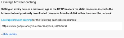 Google Analytics browser caching issue.