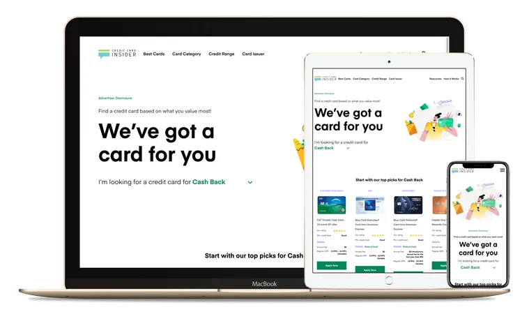 Screenshot of CCredit Card Insider website.