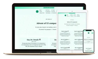 Screenshot of the “Advent of UI components” home page.